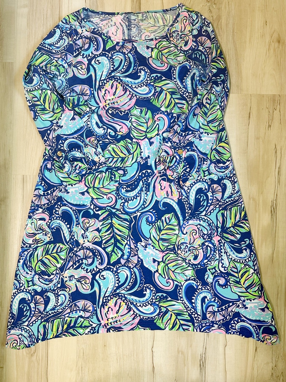 Lilly Pulitzer Navy Multi Tropical-Print Midi Dress
